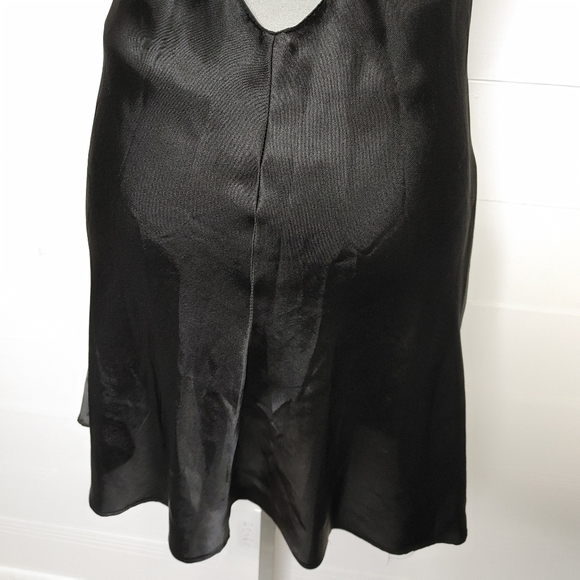 BLACK satin rhinestone chemise size S - Picture 7 of 16